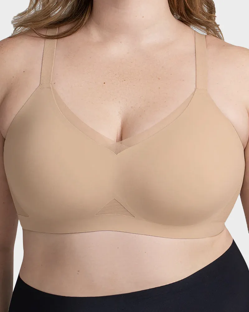Seamless Mesh Insert Wireless Support Bra