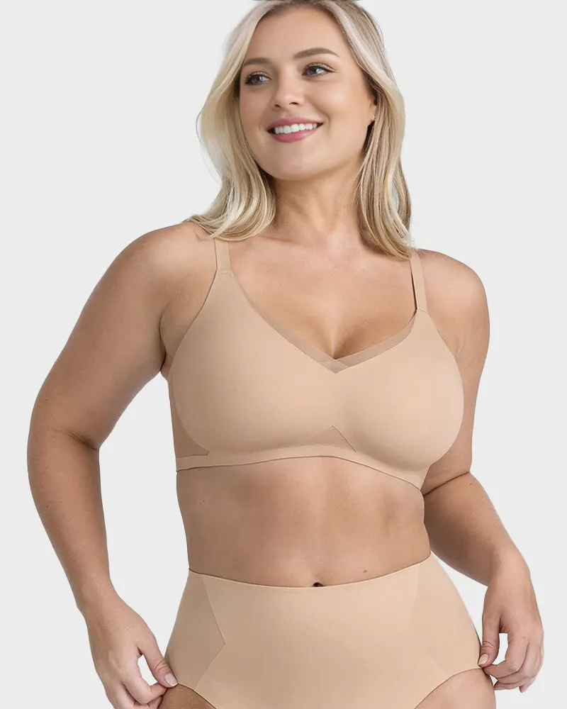 Seamless Mesh Insert Wireless Support Bra