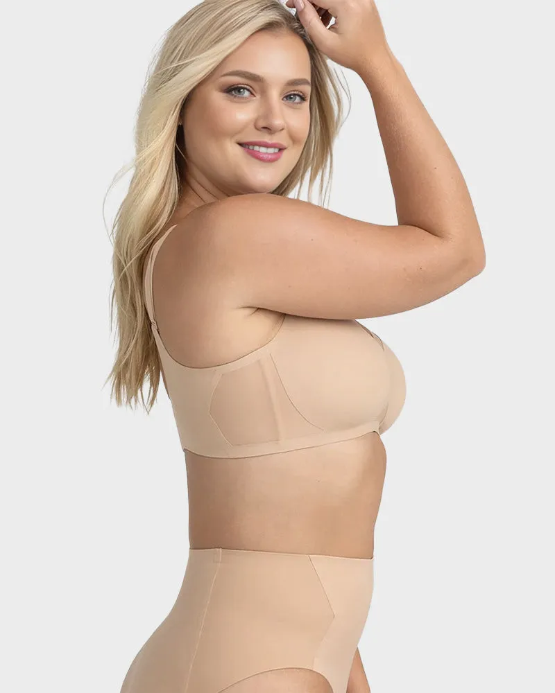 Seamless Mesh Insert Wireless Support Bra