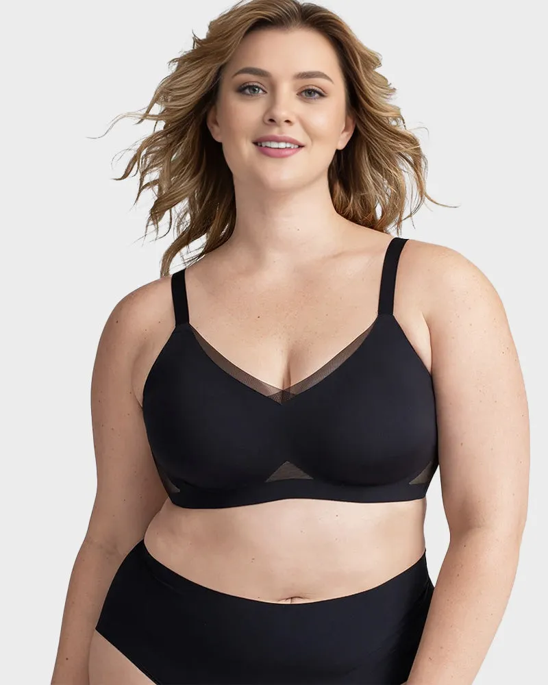 Seamless Mesh Insert Wireless Support Bra