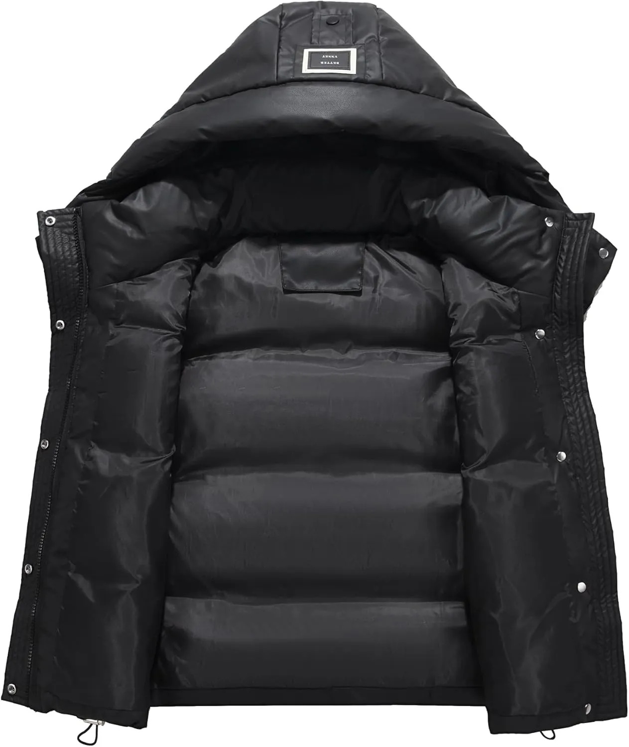 SEAUR Boys Girls Winter Warm Puffer Vest Quilted Water Resistant Down Vest Sleeveless Padded Jacket with Detachable Hood