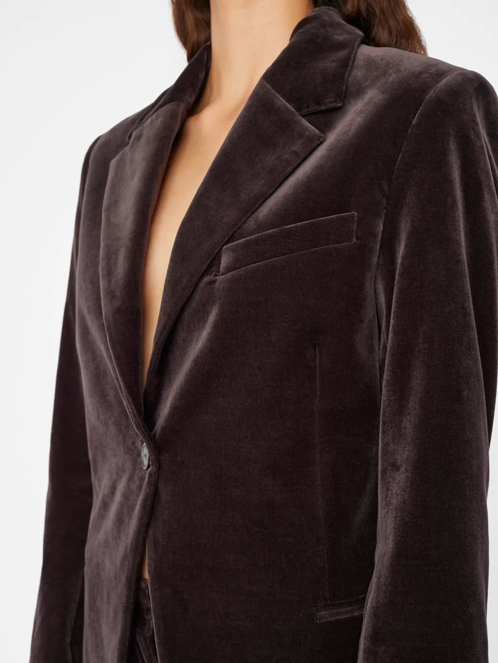 Single Button Blazer Mahogany