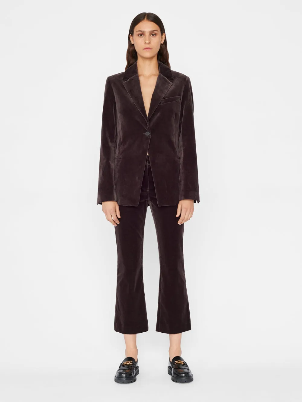 Single Button Blazer Mahogany