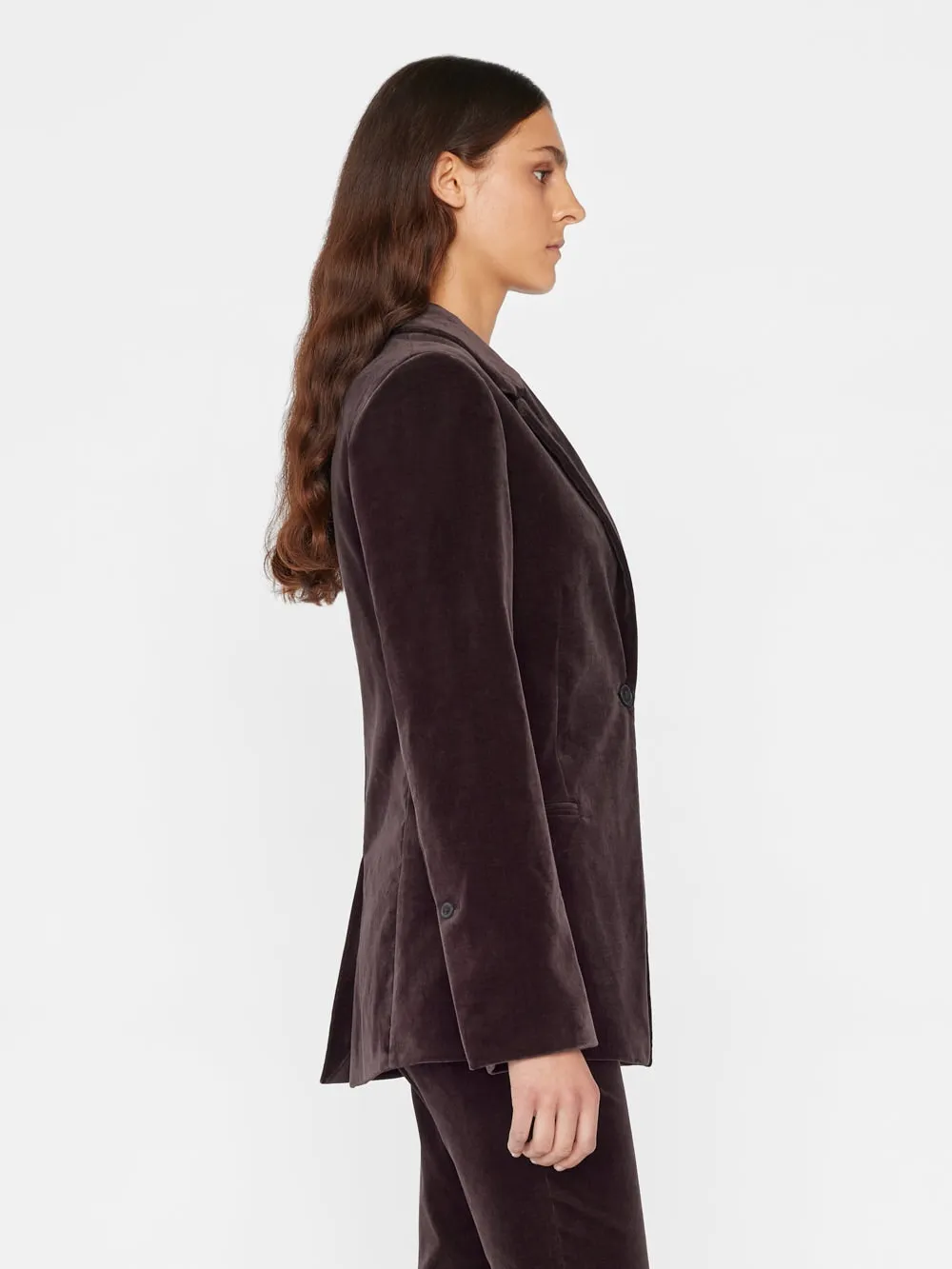 Single Button Blazer Mahogany