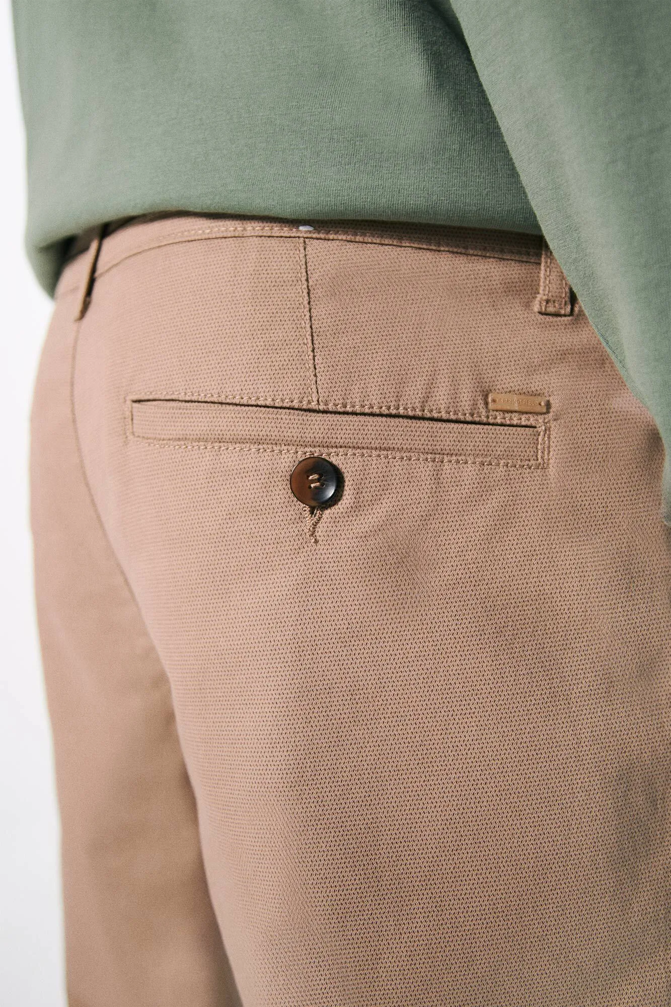 Slim fit micro-printed chinos