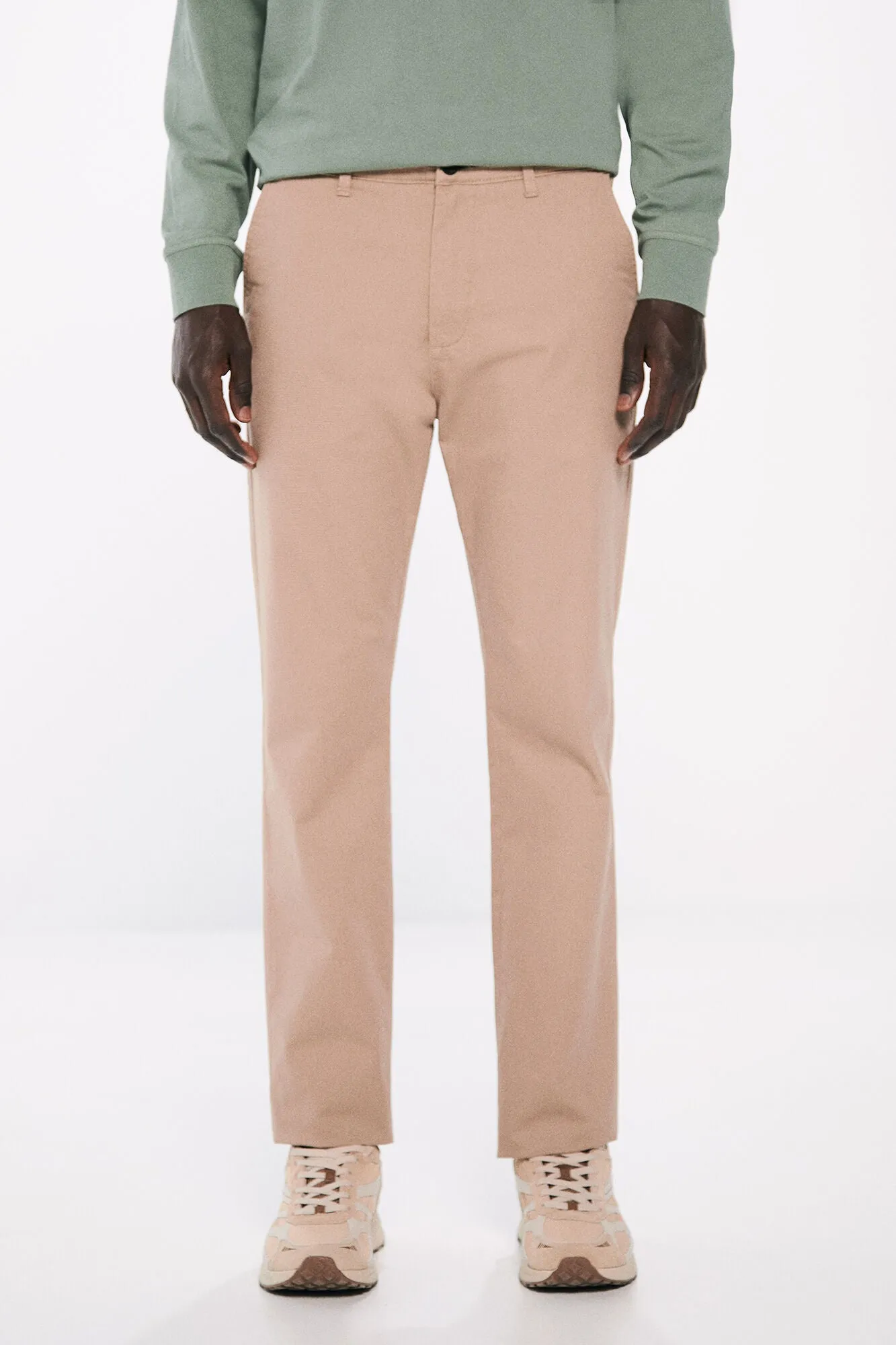 Slim fit micro-printed chinos