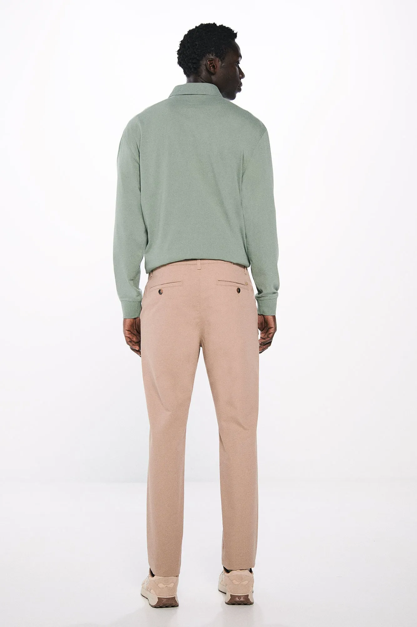 Slim fit micro-printed chinos