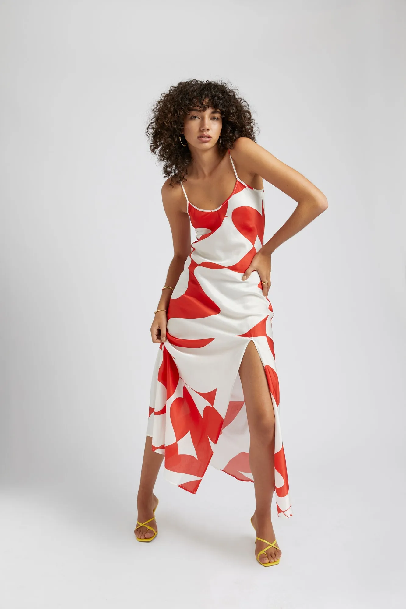 SUMMI SUMMI Womens Siren Silk Maxi Dress - Sailors Delight