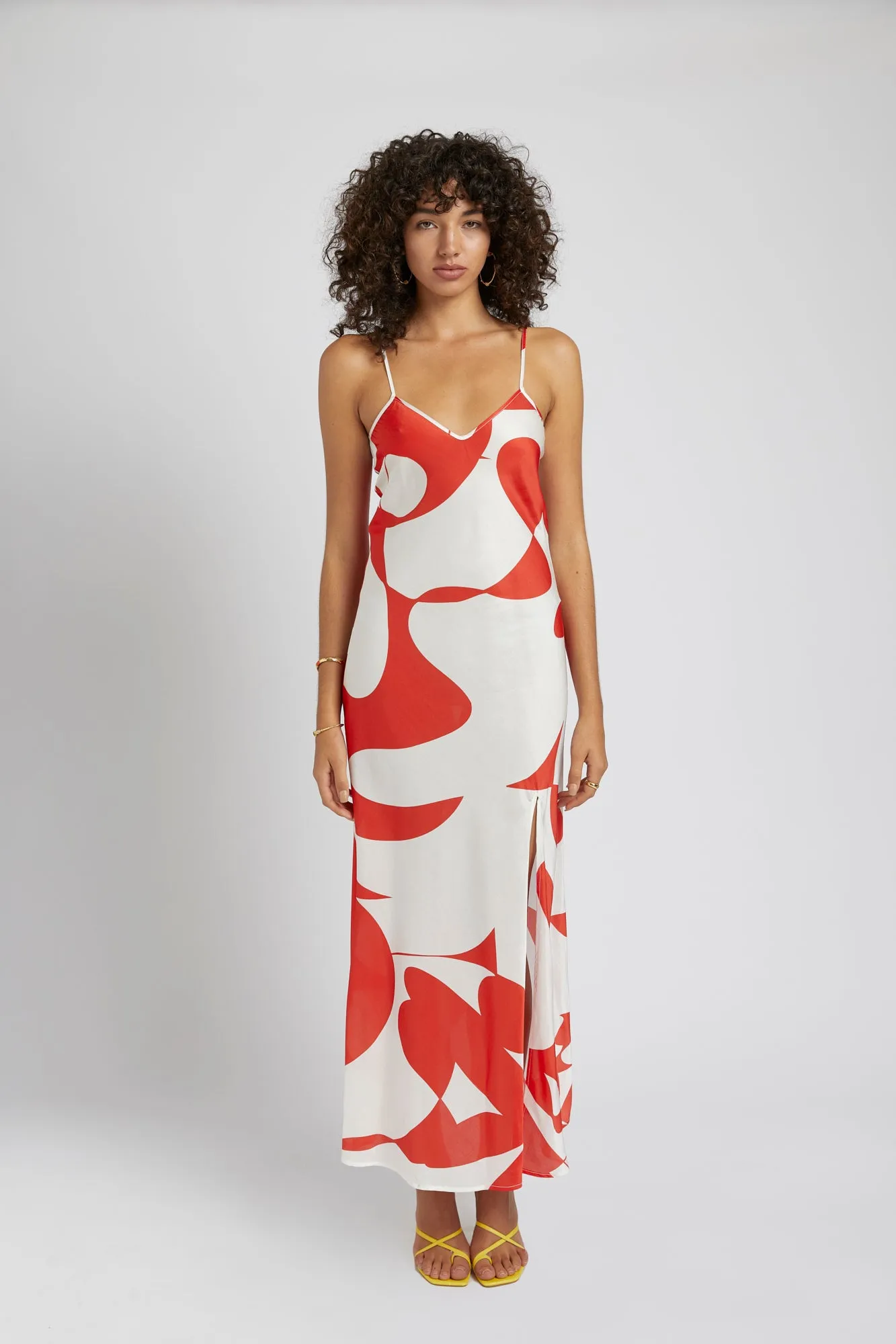 SUMMI SUMMI Womens Siren Silk Maxi Dress - Sailors Delight