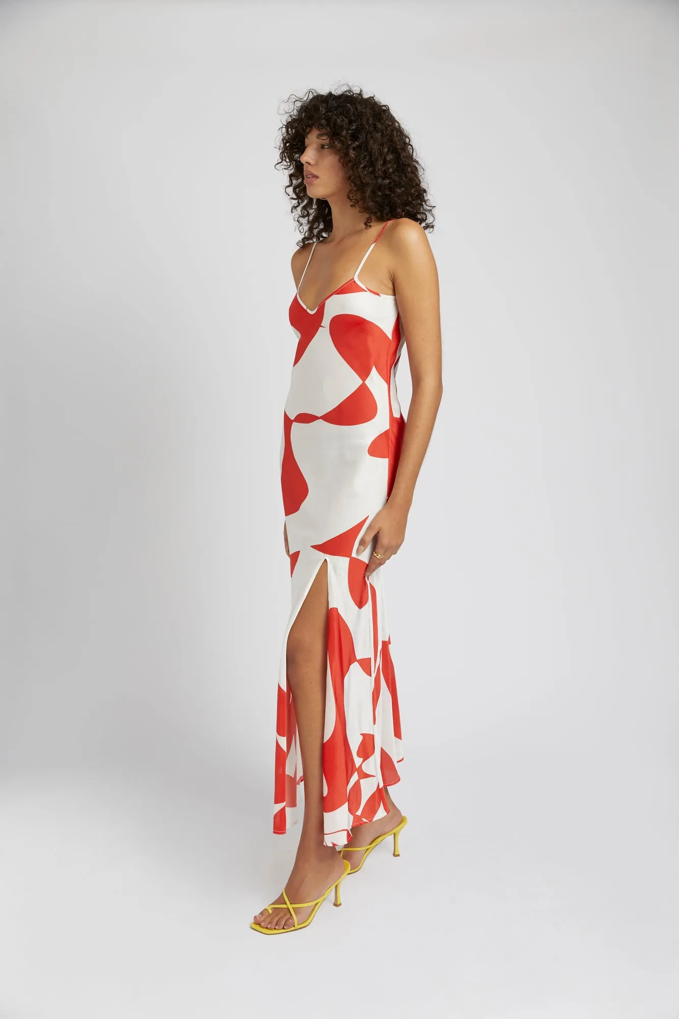 SUMMI SUMMI Womens Siren Silk Maxi Dress - Sailors Delight