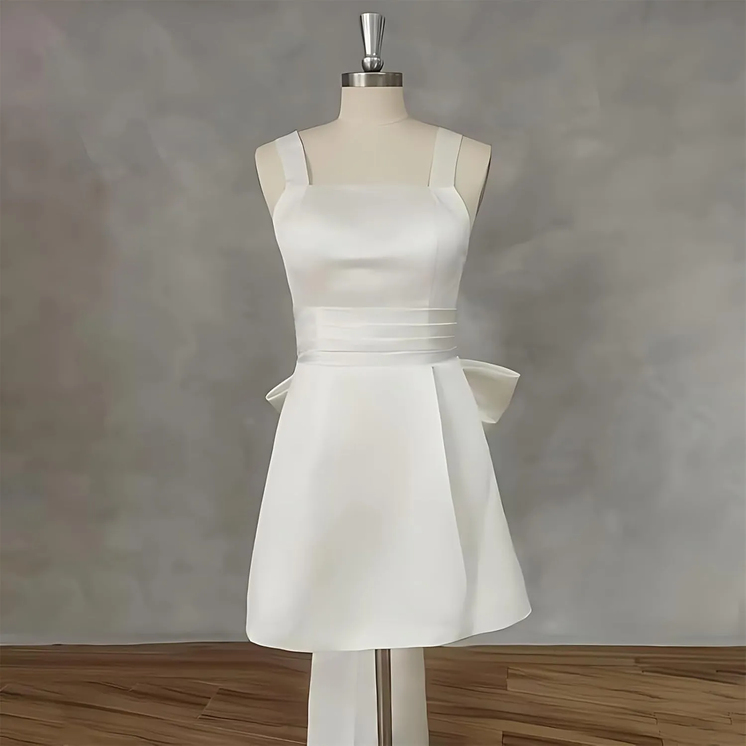 Sweetheart Short Wedding Dress for Bride Detachable Sleeves Boho Wedding Dress Tulle Bridal Gown