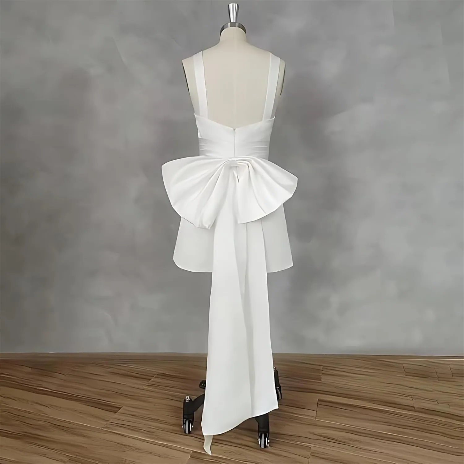 Sweetheart Short Wedding Dress for Bride Detachable Sleeves Boho Wedding Dress Tulle Bridal Gown