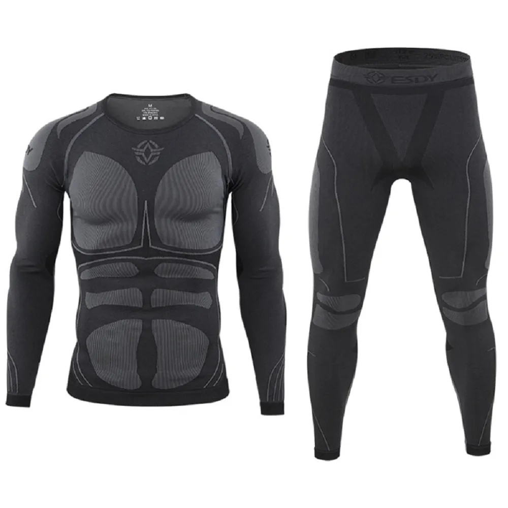 Thermal Underwear for Men Long Johns Fleece Top Set