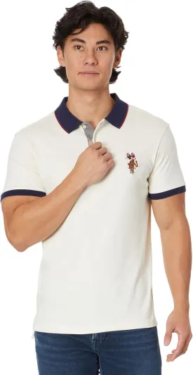 U.S. POLO ASSN. Men's Short Sleeve Slim Fit Multicolor Pony Interlock Polo Shirt