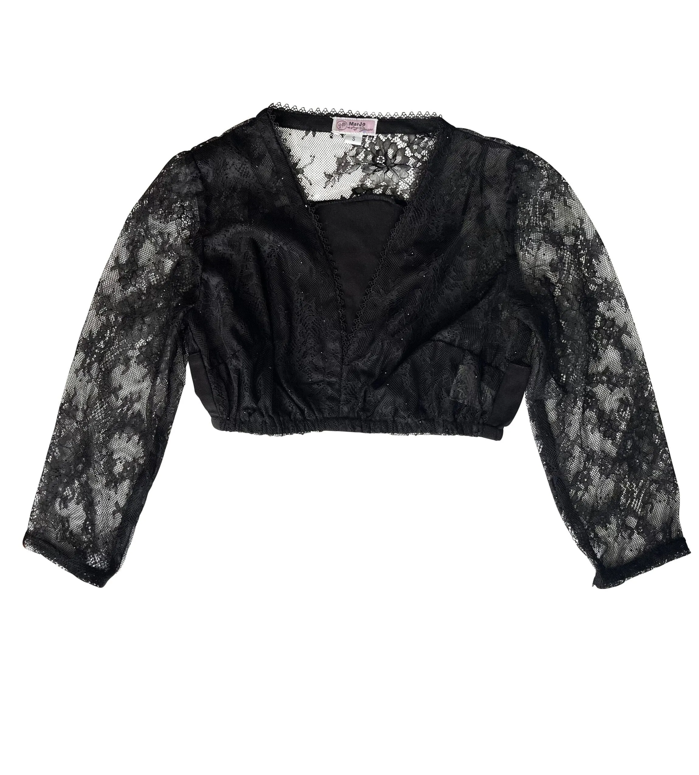 V-Neck Lace Sparkle Dirndl Blouse