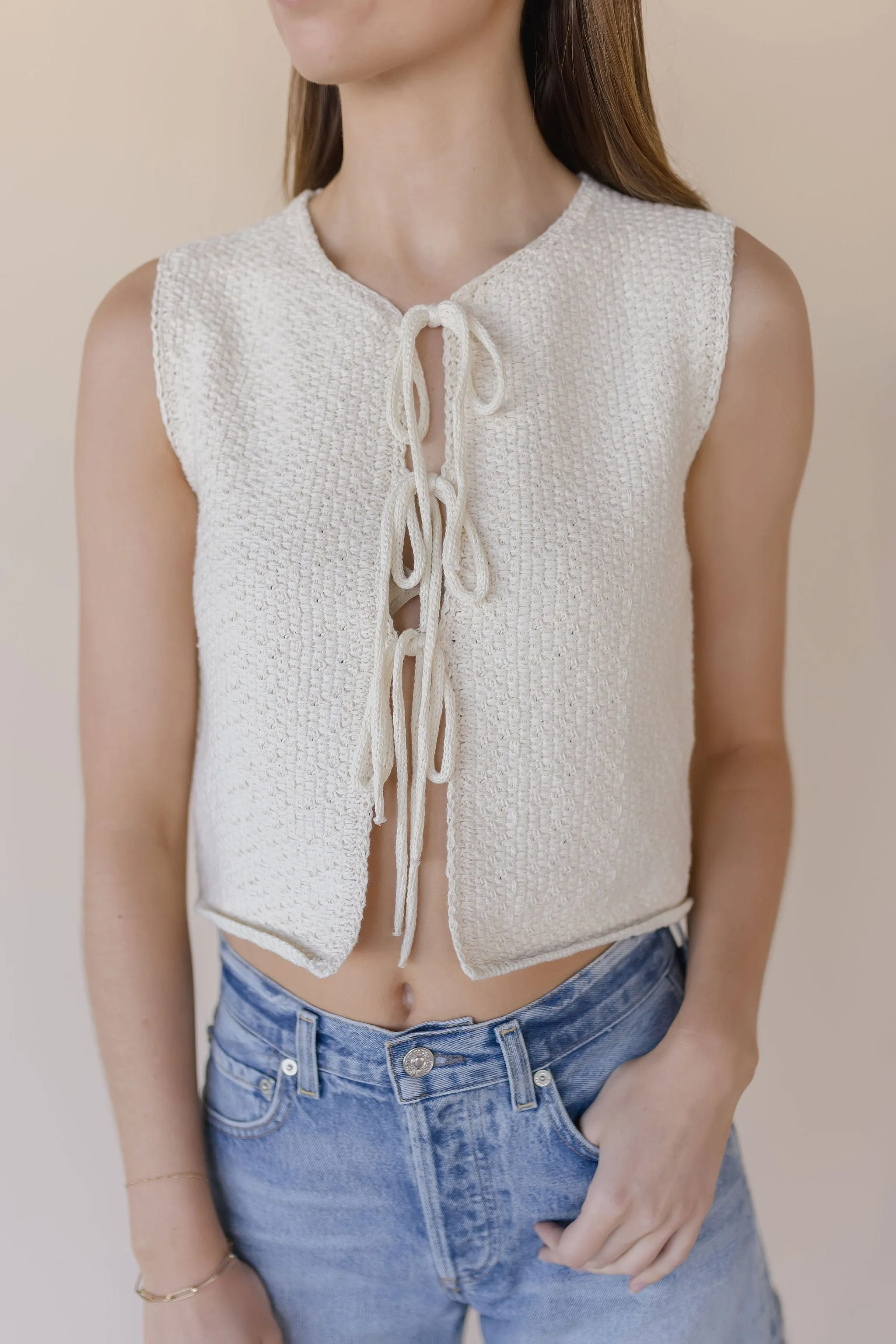 Vera Knitted Tie Vest