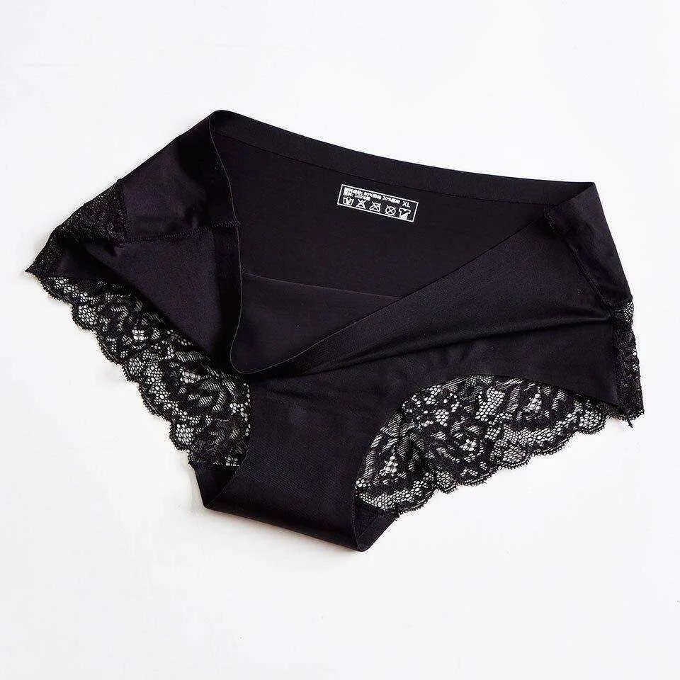 Women Lace Sexy Seamless Panties Nylon Silk Lingerie Underwear
