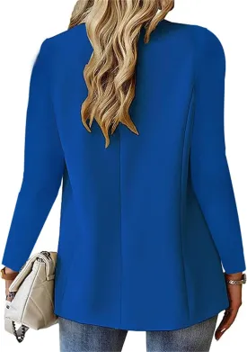 Women's Blazer 2025 Open Front Casual Bussiness Blazers Notch Collar Work Office Suit Long Sleeve Lapel Jackets