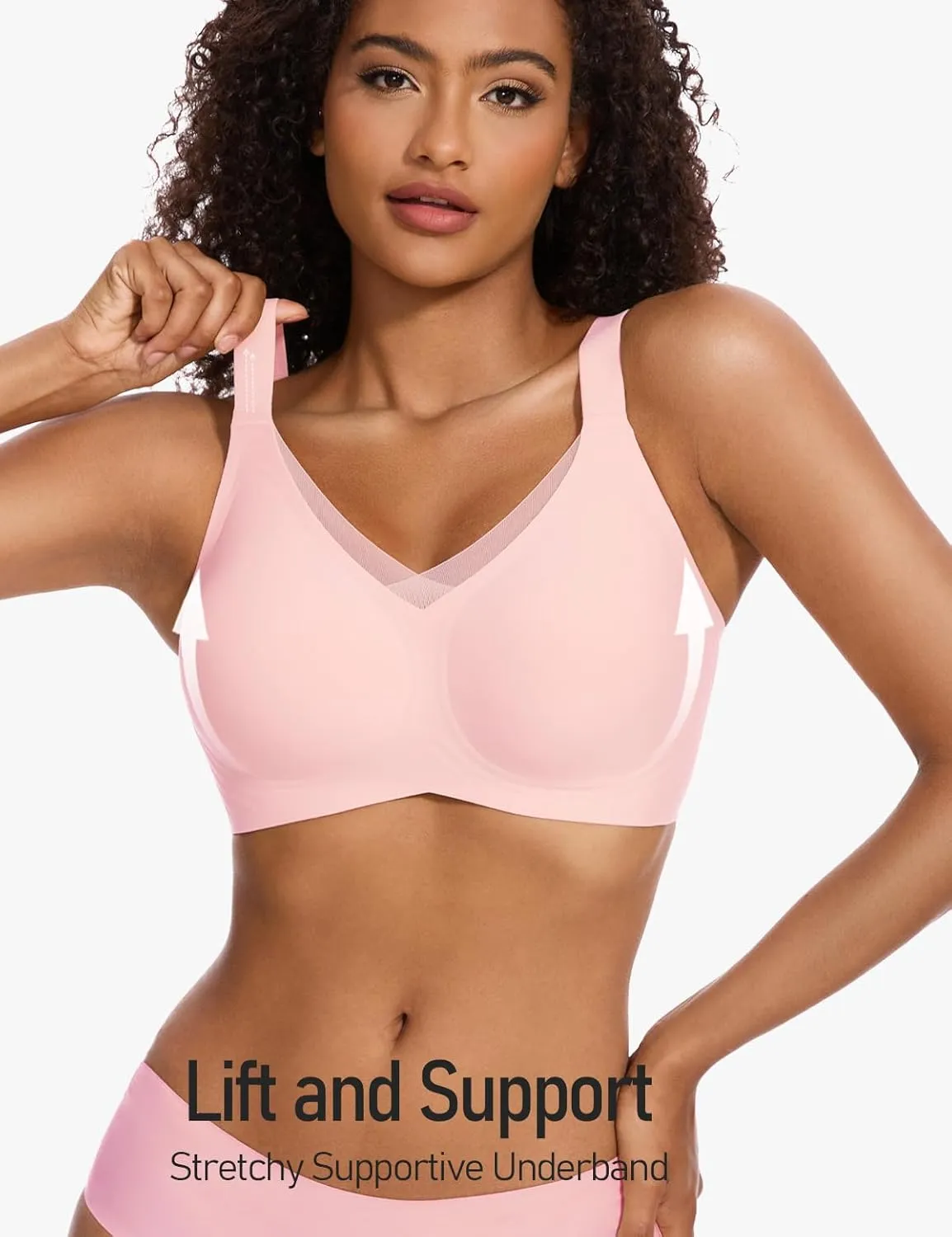 Womens Lace Seamless Bra Wireless Full Coverage Push Up Bras for Women No Underwire Comfortable Bralettes