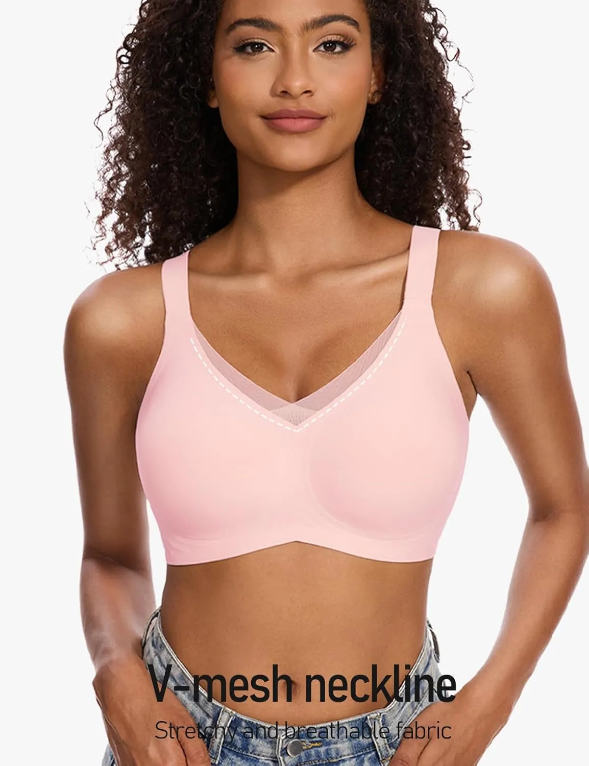 Womens Lace Seamless Bra Wireless Full Coverage Push Up Bras for Women No Underwire Comfortable Bralettes
