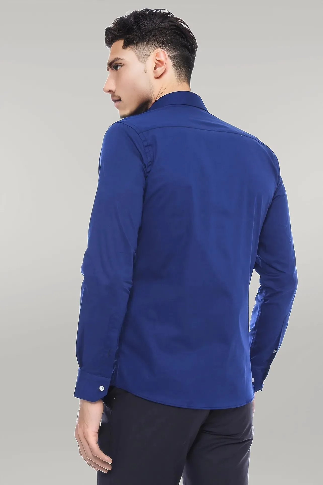 WSS Indigo Blue Slim Fit Men's Shirt  - Singen