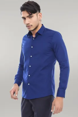 WSS Indigo Blue Slim Fit Men's Shirt  - Singen