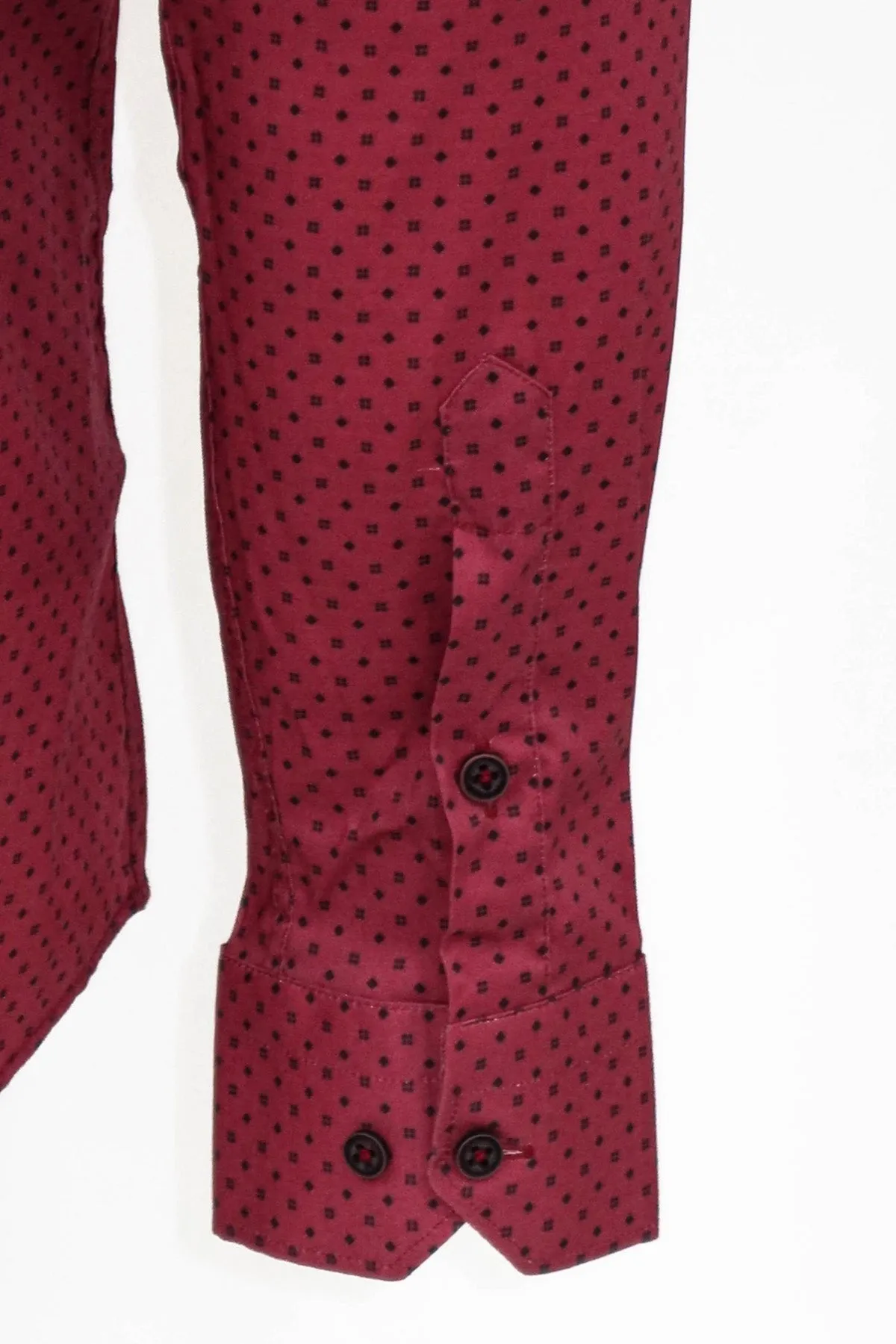 WSS Patterned Slim Fit Burgundy Men Shirt  - Singen