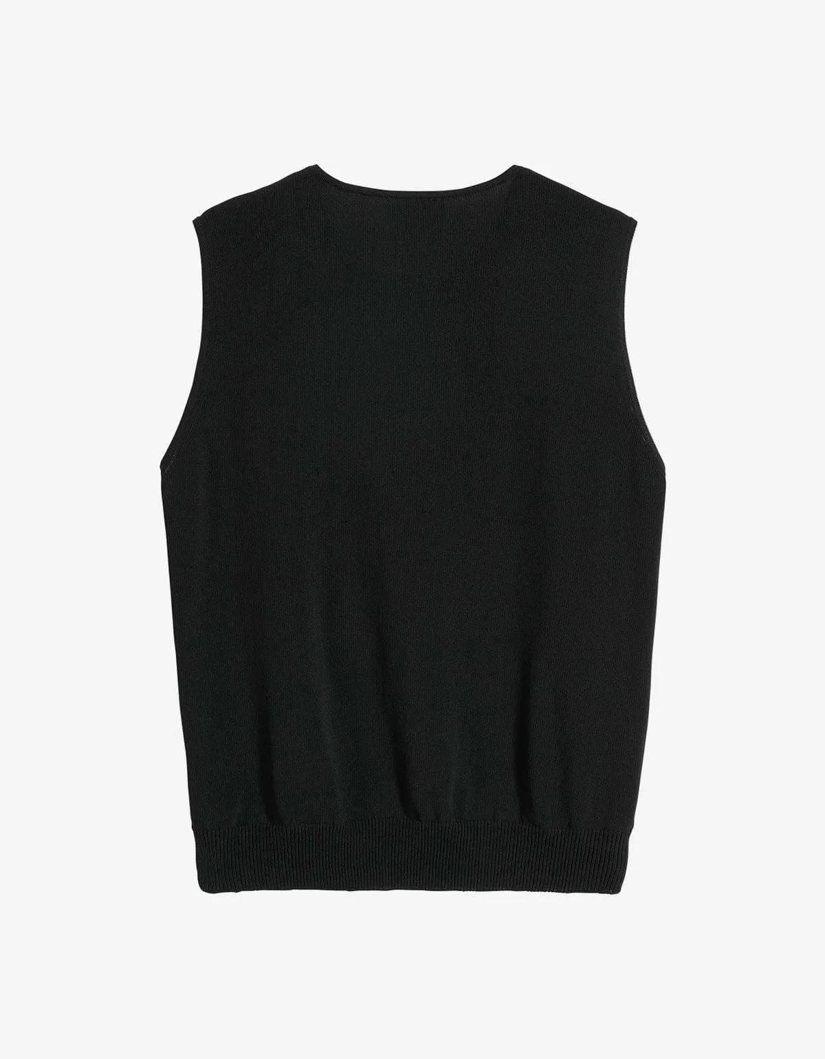 Y-3 Black Frayed Logo Knit Vest